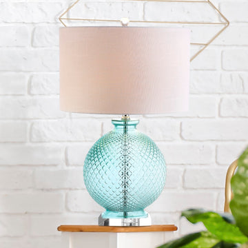 Estelle 26" Glass and Crystal LED Table Lamp - JONATHAN Y